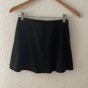 Brandy Melville John Galt Faux Suede Black Mini Skirt